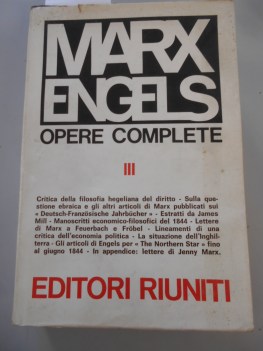 marx engels opere complete III 1843 1844